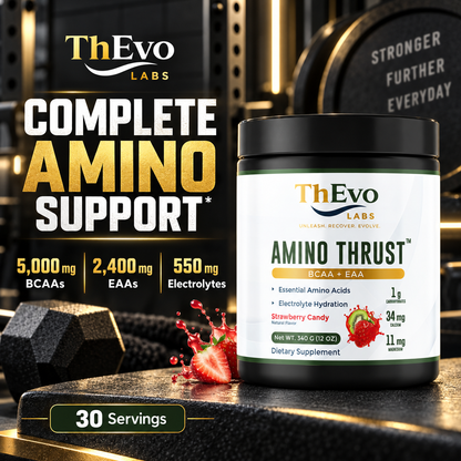 Amino Thrust BCAA, EAA and electrolyte formula graphic