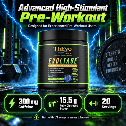 Evoltage Blue Razz pre-workout information for experienced users