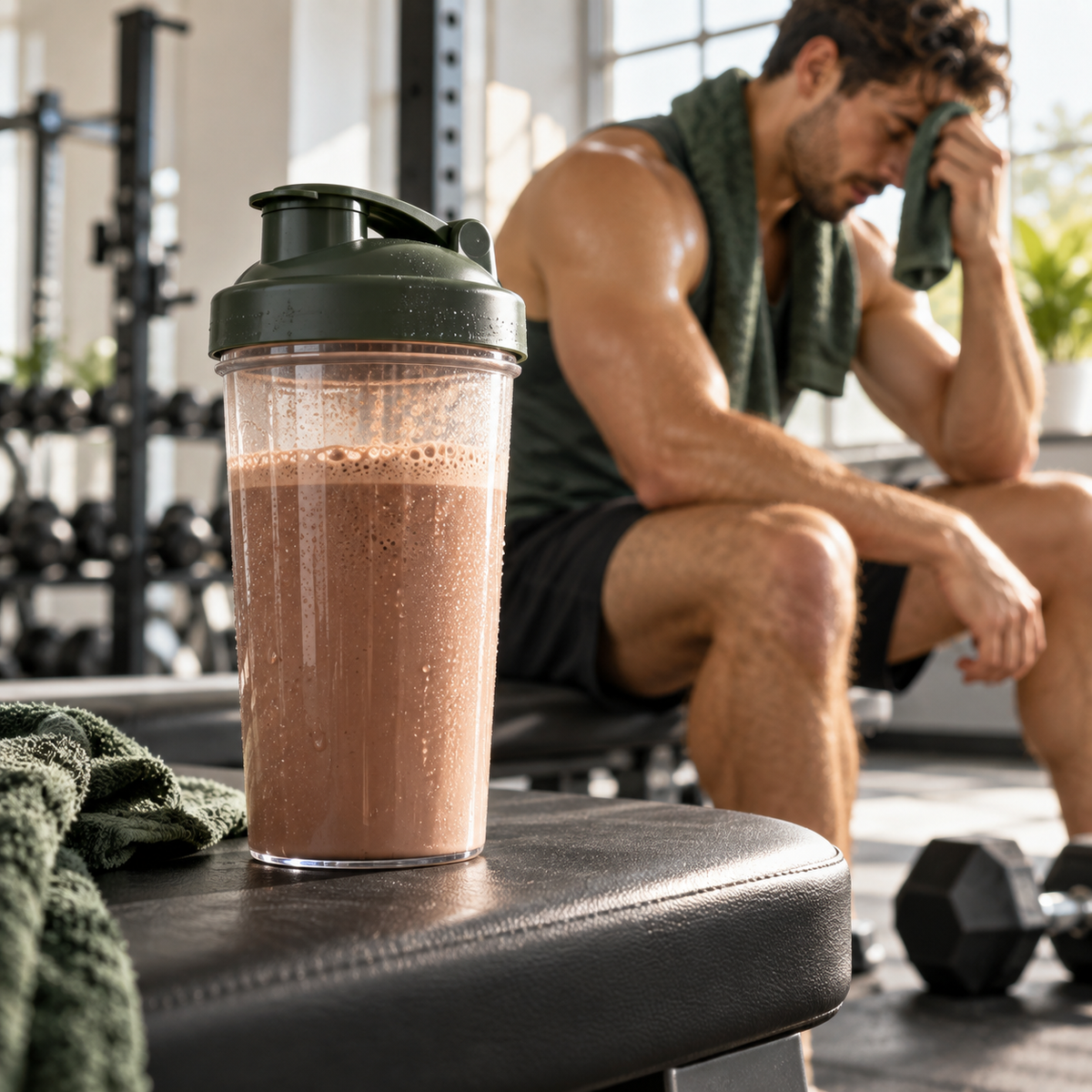 EvoWhey ChocoCore chocolate whey protein shake after a workout