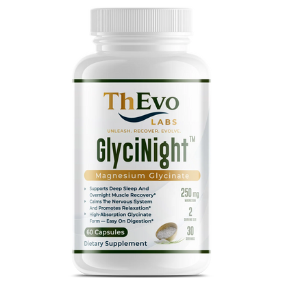 GlyciNight original ThEvo Labs bottle, magnesium glycinate 250 mg, 60 capsules