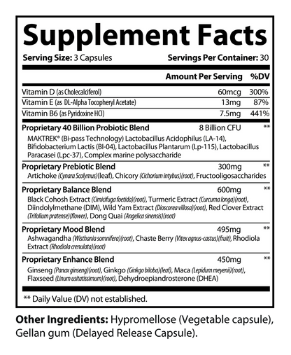 Midlife Sync formula and Supplement Facts