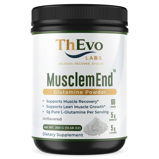 MuscleMend Pure L-Glutamine Powder tub, 60 servings, by ThEvo LABS