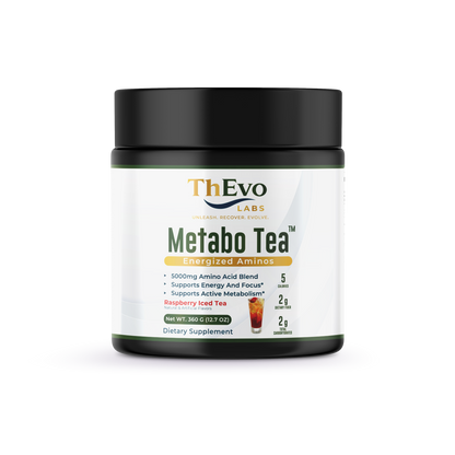 Metabo Tea Raspberry Iced Tea amino energy drink mix, 40 servings, by ThEvo Labs