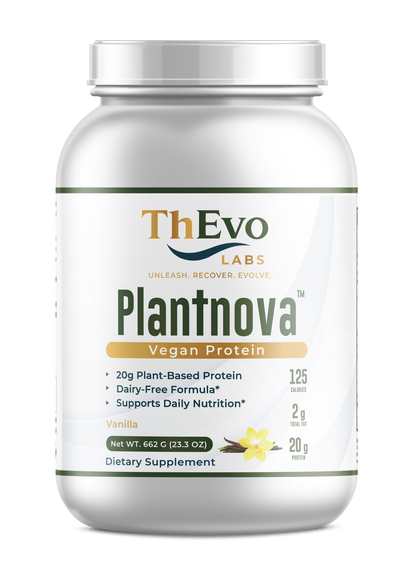 Plantnova Vegan Protein Smooth Vanilla tub, 20 servings, by ThEvo LABS