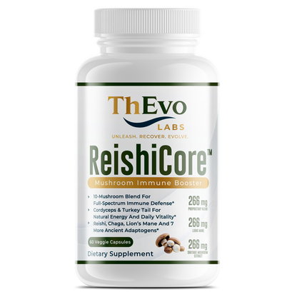ReishiCore 10-Mushroom Complex, 60 veggie capsules, by ThEvo Labs