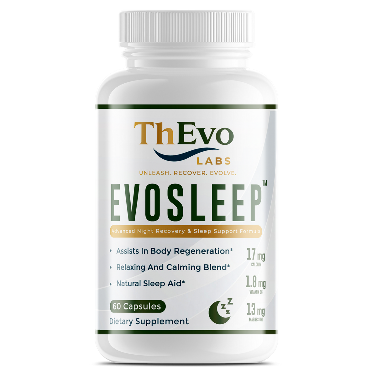 EvoSleep nighttime formula bottle included in Women’s Wellness Essentials Stack